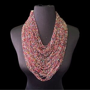 Handmade Multistrand Seed Bead Statement Necklace